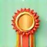 Rosette badge symbolizing gentle, fear-free grooming.