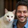 Raj S. with Luna the Cat.